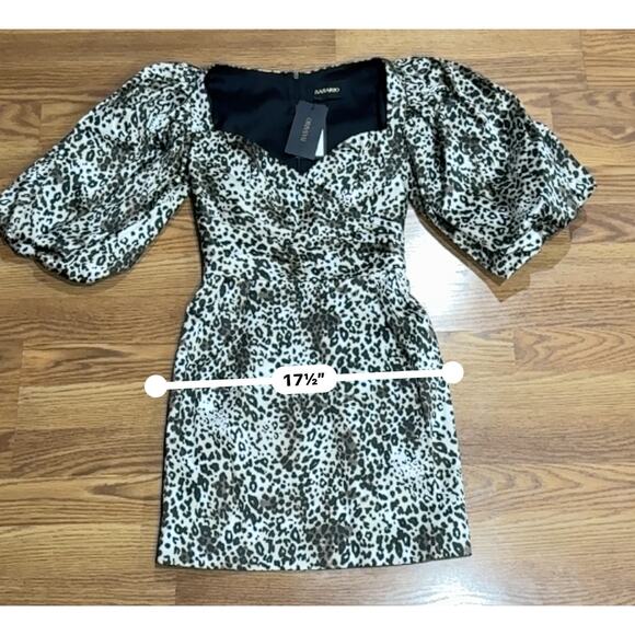 RASARIO Puff Sleeve leopard print Party Mini Dress IT 40 ( US 4) - Picture 5 of 16